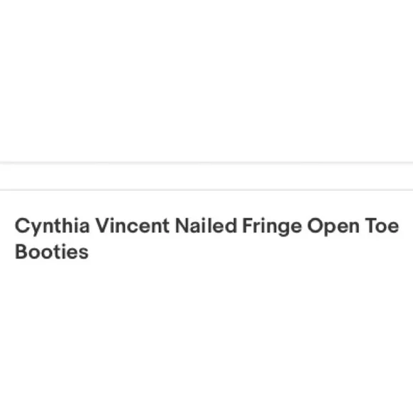 Cynthia Vincent Nailed Fringe Open Toed Booties - SZ 9.5 - New W/O Box - Picture 14 of 14